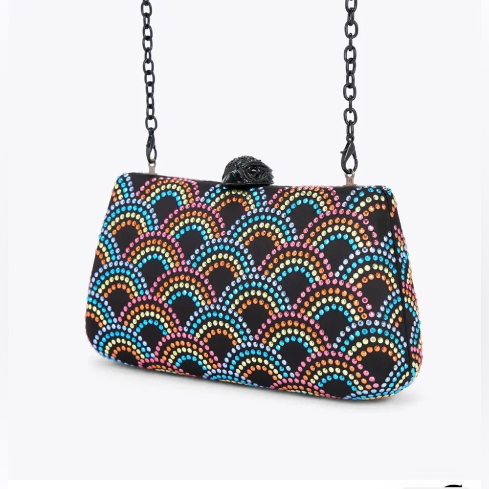Kurt Geiger Black Multicolor Studded Clutch